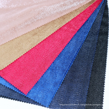 Vente directe d&#39;usine Dernière qualité Soft Quality Soft Solid Solid Italie Italie Velvet Foil Spandex Tissu pour vêtements